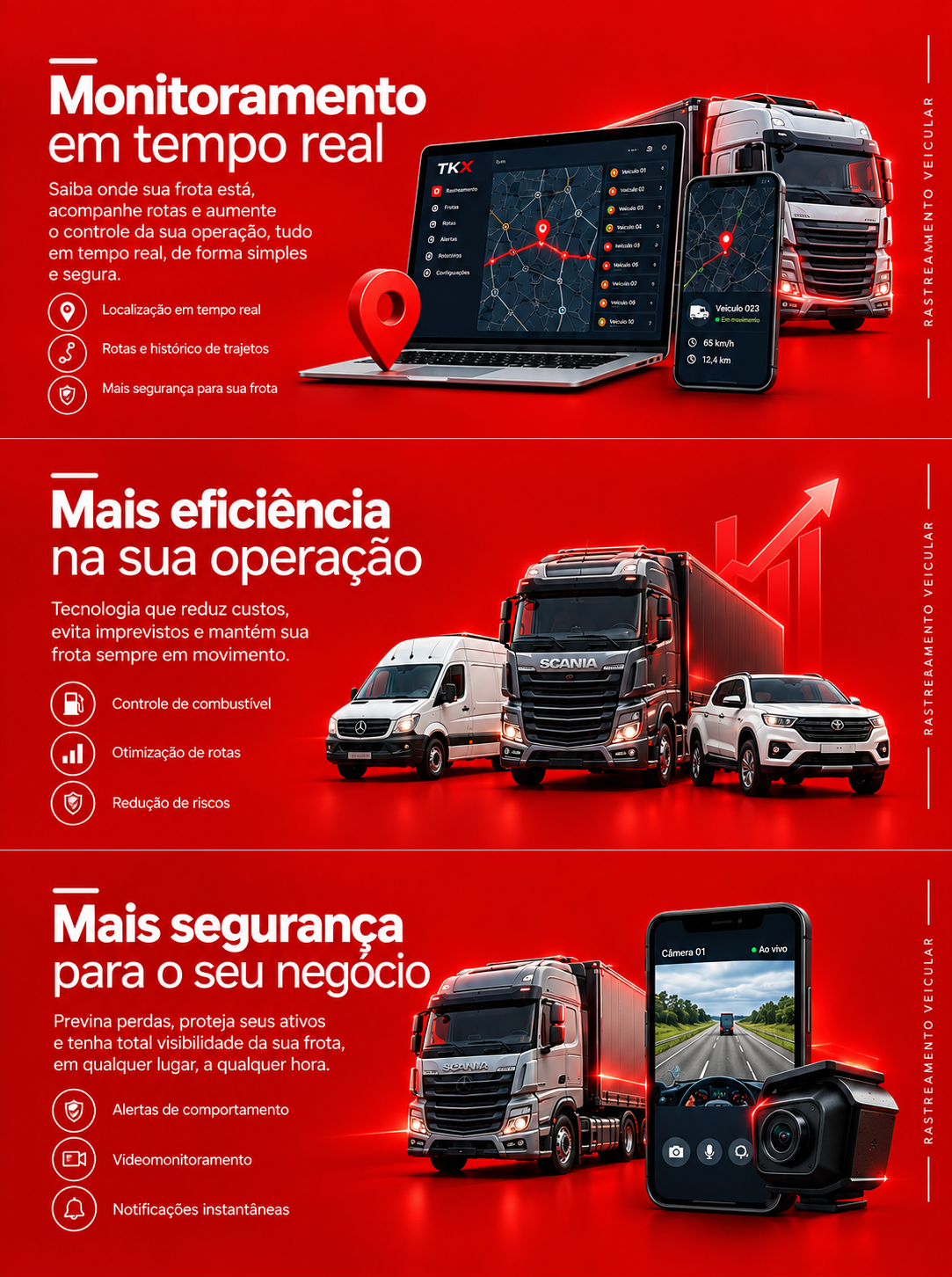 Cabine de caminhão em operação